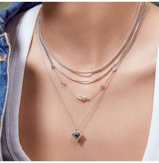  Sunshine Chaser - Silver / Rhodium plated - Zirconia - 46-50 cm